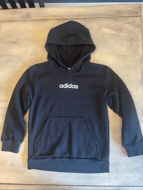 adidas Black Hoodie with White Logo